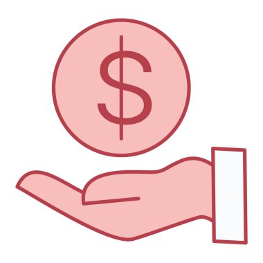 Dolar madeni para ikonu. vektör illüstrasyonu