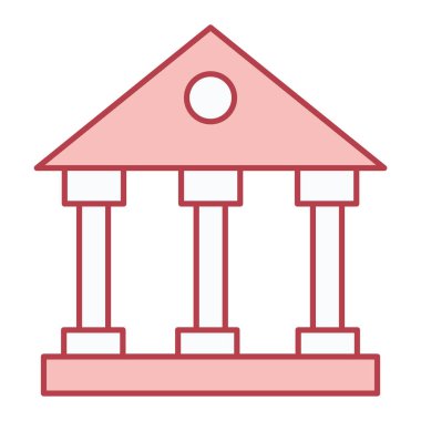Banka binası simgesi, vektör illüstrasyonu