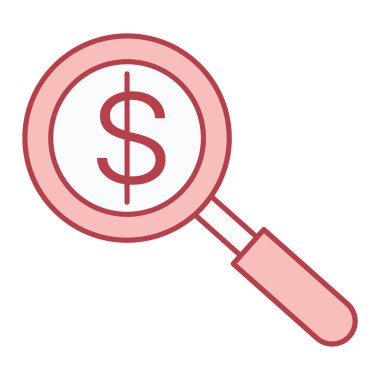 Arama simgesi ve dolar işareti vektör çizimi