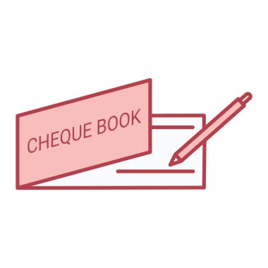 Kalemli kırmızı ve beyaz çizgi simgesinin vektör çizimi