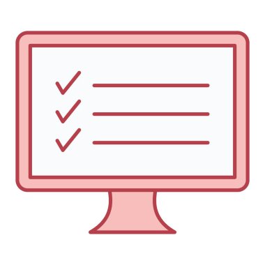 İşaretli vektör illüstrasyonlu bilgisayar monitörü