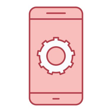 Simgesi olan akıllı telefon. vektör illüstrasyonu