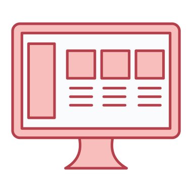 Bilgisayar monitörü simgesi. vektör illüstrasyonu