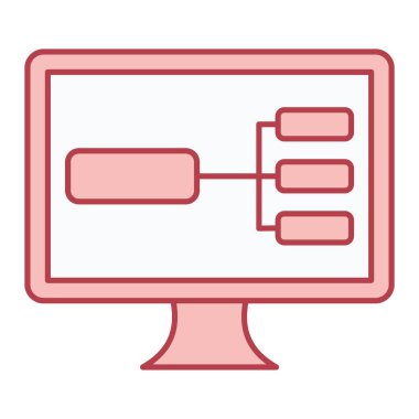 Veri depolama vektör illüstrasyon tasarımı ile bilgisayar monitörü