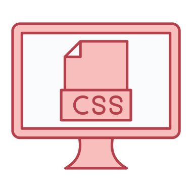 Dosya biçimi simgesi, vektör illüstrasyonlu bilgisayar monitörü