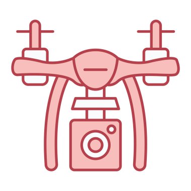 İHA kamera simgesi. Web için kuadrokopter vektör simgelerinin basit illüstrasyonu