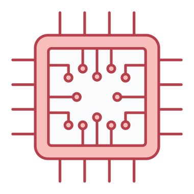 işlemci simge vektör çizim