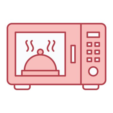 mikrodalga fırın ikonu vektörü. İnce çizgi işareti. izole edilmiş sınır sembolü çizimi