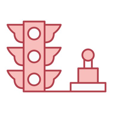 trafik ışığı düz simge, vektör, illüstrasyon