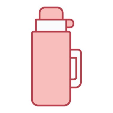 Termos simgesi. Web için su şişesi vektör simgelerinin özet çizimi