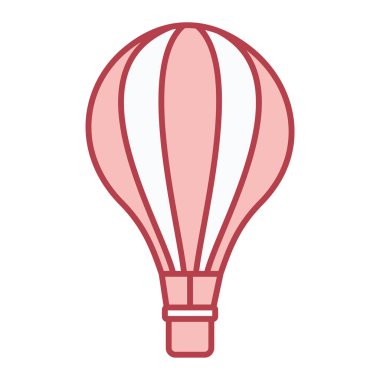 Sıcak hava balonu ikonu. Web için aerostat vektör simgelerinin özet çizimi
