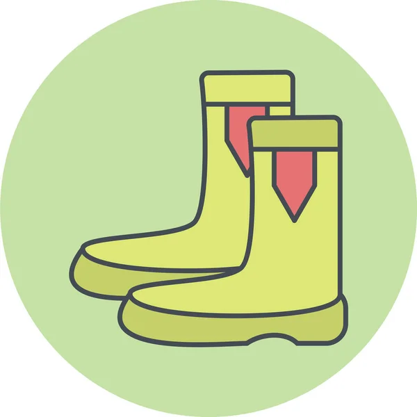 Vector Illustration Single Green Boot Icon — Vector de stock