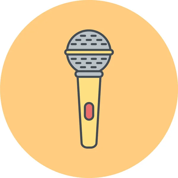 Vektorová Ilustrace Ikony Jednoho Mikrofonu — Stockový vektor