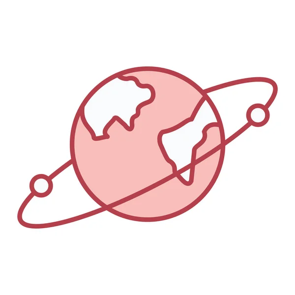 地球の地球のアイコン ウェブ用世界地図ベクトルのアイコンの概略図 — ストックベクタ