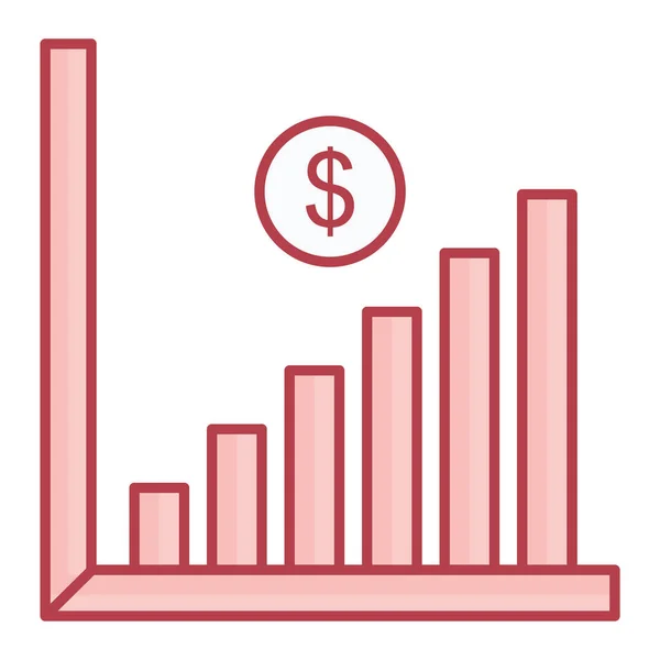 Business Growth Graph Dollar Symbol Vector Illustration Design — Stock Vector