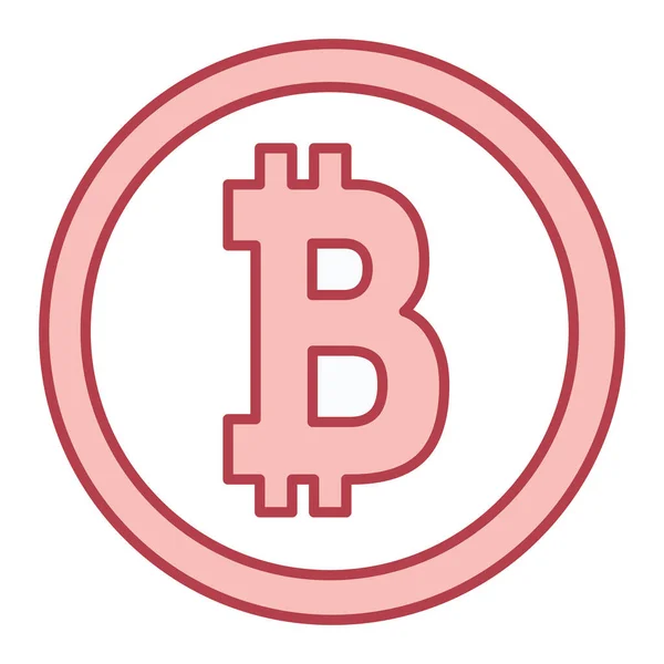 Bitcoin Icon Flat Style Isolated White Background Currency Symbol Vector — Stock Vector