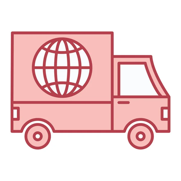 Delivery Truck Cargo Line Style Icon Vector Illustration Design — Stockvektor
