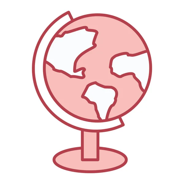 Globe Met Wereldkaart Vector Illustratie Ontwerp — Stockvector