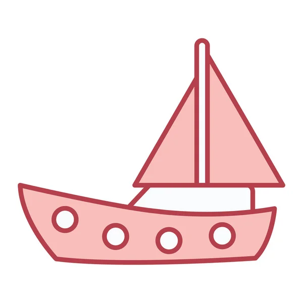 Barca Icona Vettoriale Illustrazione — Vettoriale Stock