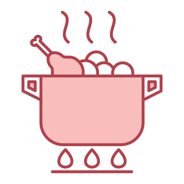 Barbecue Pictogram Schets Illustratie Van Soep Vector Pictogrammen Voor Web — Stockvector