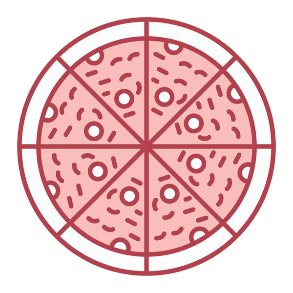 披萨图标 网上美味辣香肠病媒图标的概要说明 — 图库矢量图片