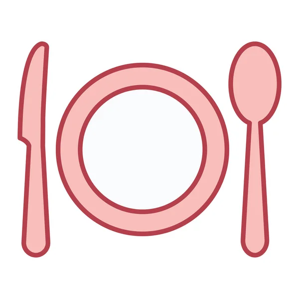 Spoon Icon Flat Illustration Fork Vector Icons Web — Vector de stoc