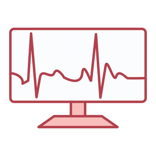 Computer Monitor Cardiogram Heartbeat Vector Illustration Design — Stock Vector