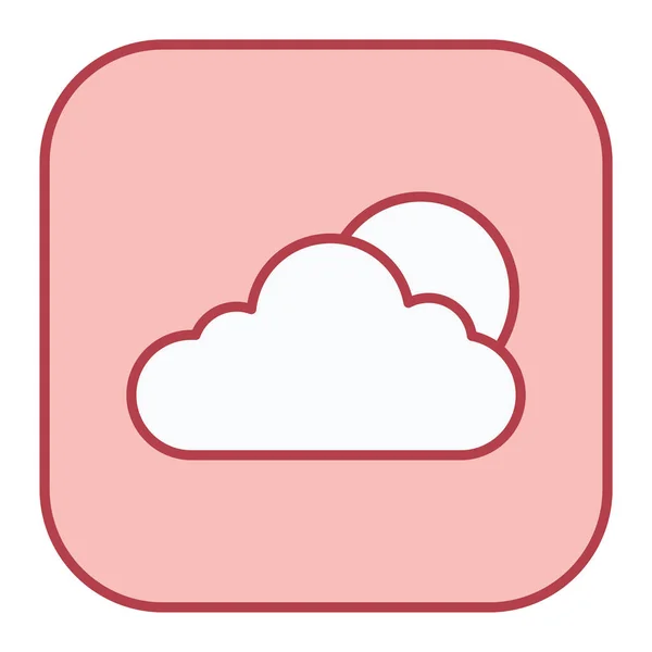 Nube Sol Icono Ilustración Vectorial Estilo Diseño Plano — Vector de stock