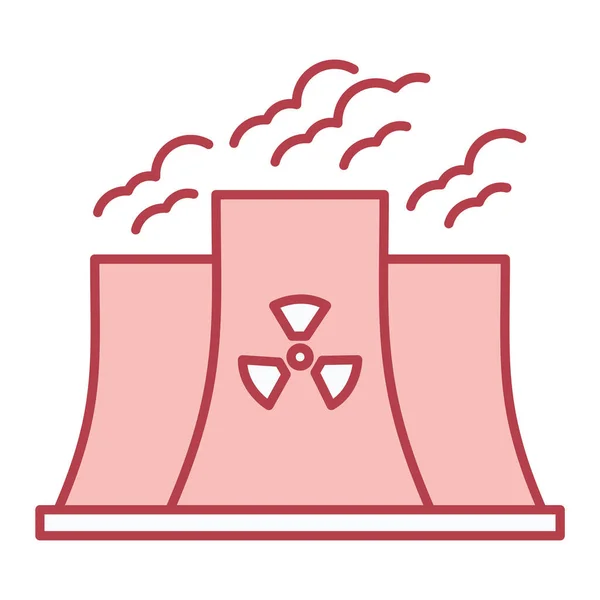 原子力発電所のアイコンベクトル図グラフィックデザイン — ストックベクタ