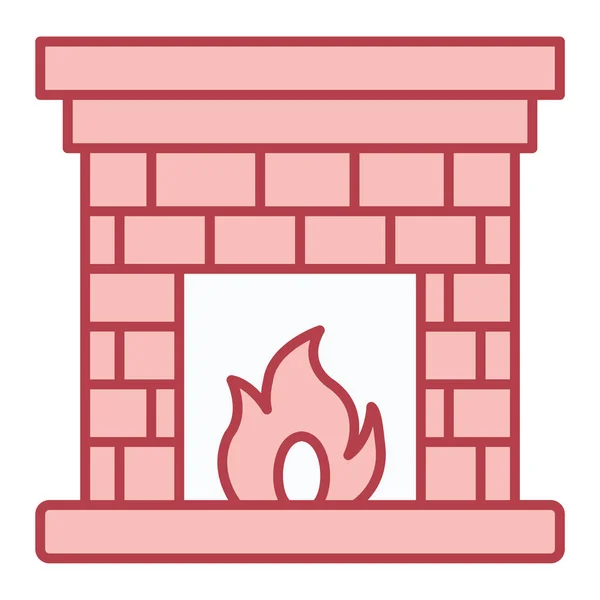 Kamin Web Symbol Einfache Illustration — Stockvektor