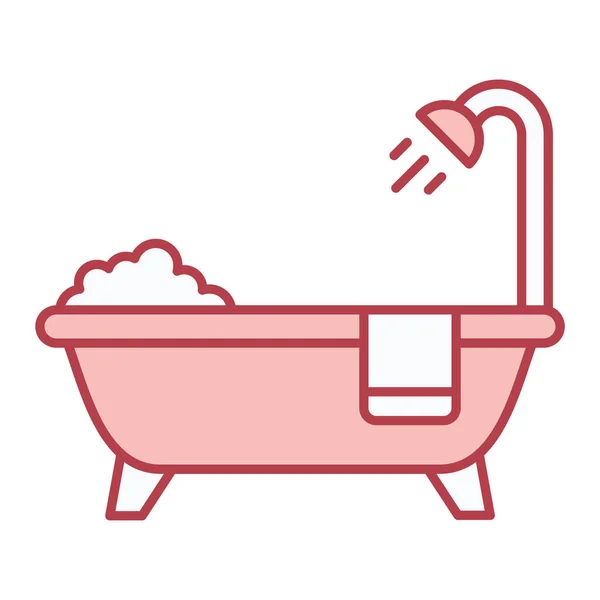 Küvet Duş Vektörü Çizimi — Stok Vektör