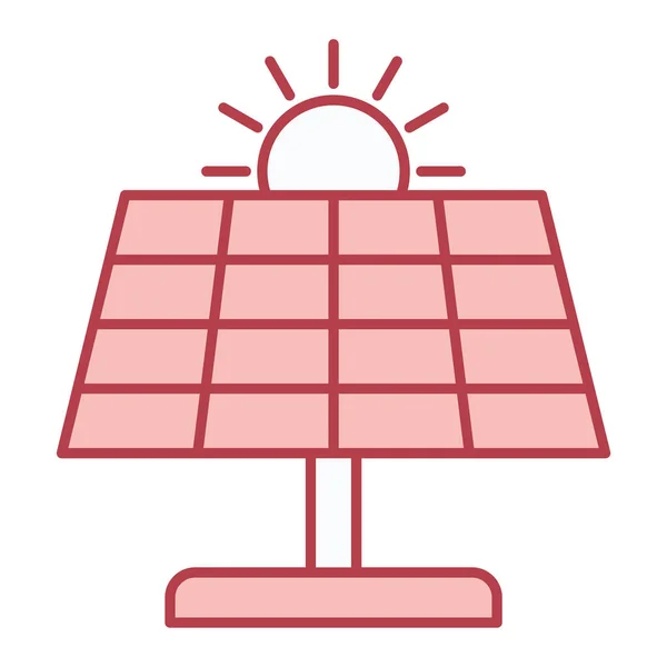 太陽エネルギーパネルのアイコン ウェブ用の太陽ベクトルアイコンの概略図 — ストックベクタ