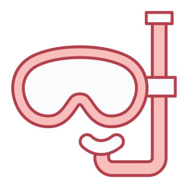 scuba dalış maskesi ikonu vektör illüstrasyon grafik tasarımı