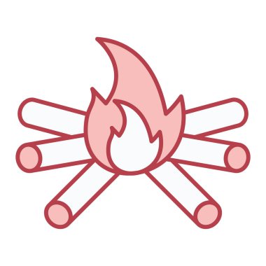 Kamp ateşi ikonu. vektör illüstrasyonu