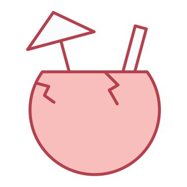 Kokteyl ikonu vektör illüstrasyonu