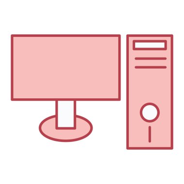 bilgisayar monitörü ikon vektör illüstrasyonu