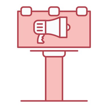 Hoparlör ve metin vektör çizimi ile el ele megafonu