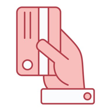 el ele tutuşan kredi kartı vektör illüstrasyonu