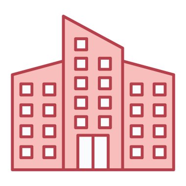 Bina. Web simgesi basit illüstrasyon