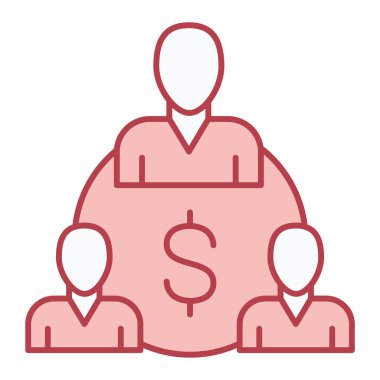 Dolar işareti ikon vektörü olan bir adam. İnce çizgi sembolü. izole edilmiş sınır elemanı çizimi