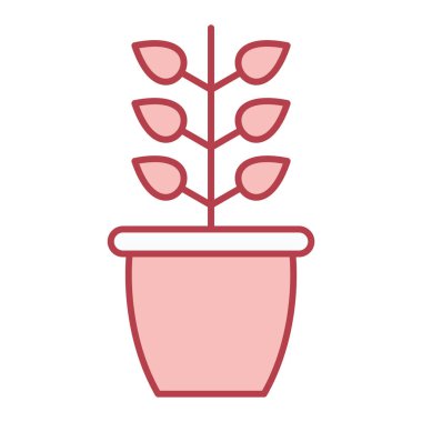 bir pot vektör illüstrasyon tasarımında bitki 