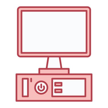 bilgisayar monitörü ikon vektör illüstrasyonu