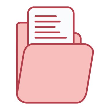 Belgeli klasör. Web simgesi basit illüstrasyon