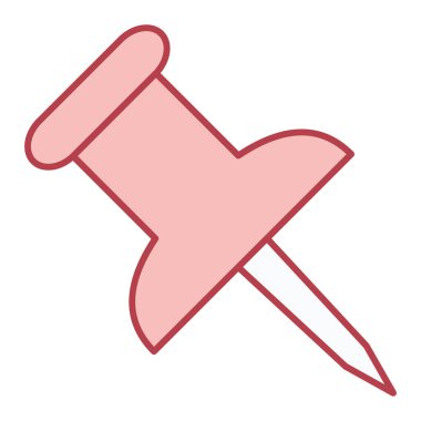 İğne simgesi. Ağ için iğne vektör simgelerinin basit çizimi