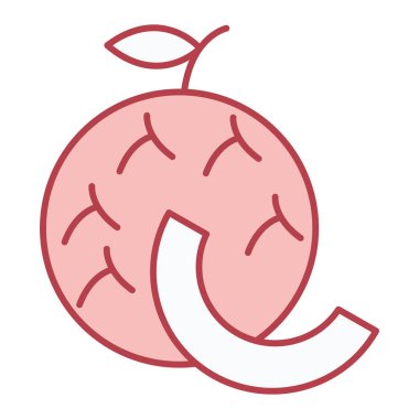 Kırmızı çizgili ve kalbi olan bir elma. vektör illüstrasyonu