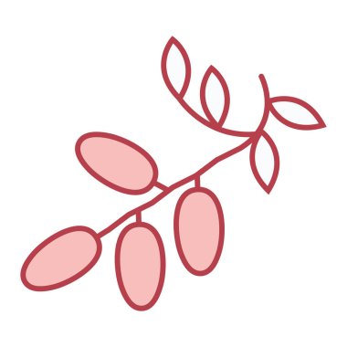 Kiraz çileği ikonu vektör illüstrasyon grafik tasarımı