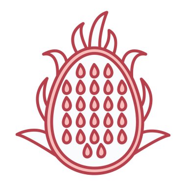 Çilekli meyve ikonu. beyaz arkaplanda izole edilmiş karpuz vektör çizimi