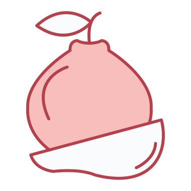 şeftali simgesi vektör illüstrasyonu