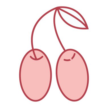 kiraz meyvesi ikonu vektör illüstrasyon grafik tasarımı