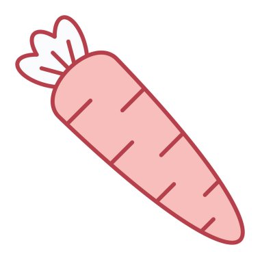 Havuç ikonu. Ana hatlı turp çizimi. beyaz arkaplanda izole